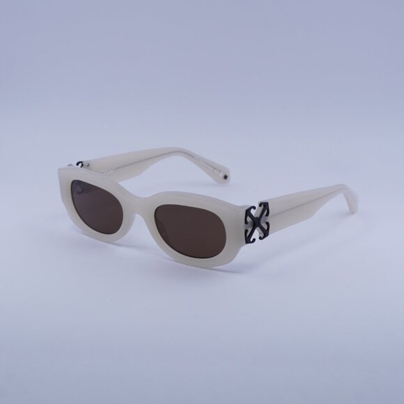 Off-White OERI14E PALMER 6164 Sunglasses Beige Oval Frame, Brown Lenses main image 7